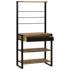 Kitchen Rack and Black 80 x 40 x 160 cm Natural