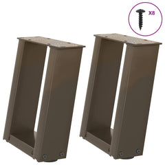vidaXL Coffee Table Legs U-Shaped 2 pcs Natural Steel 30x(30-31) cm Steel 1