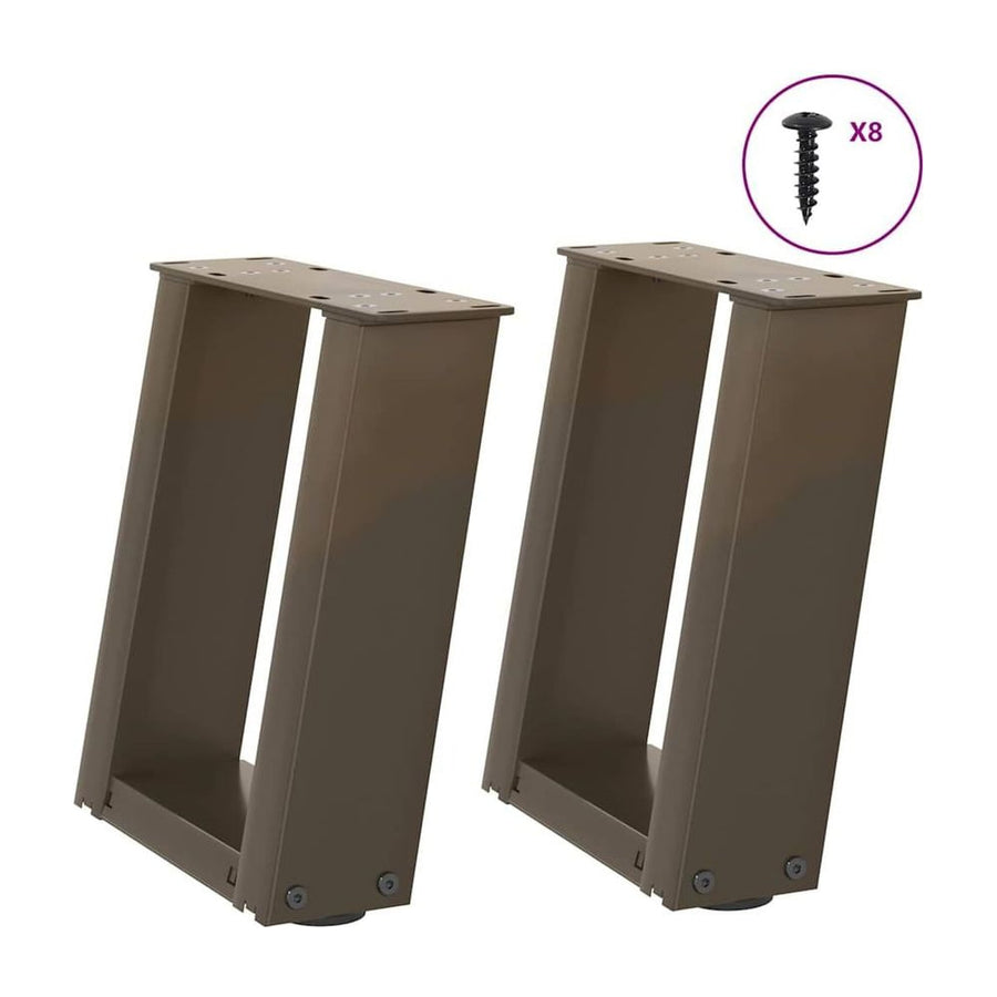 Coffee Table Legs U-Shaped 2 pcs Natural Steel