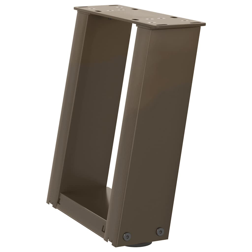 vidaXL Coffee Table Legs U-Shaped 2 pcs Natural Steel 30x(30-31) cm Steel 4