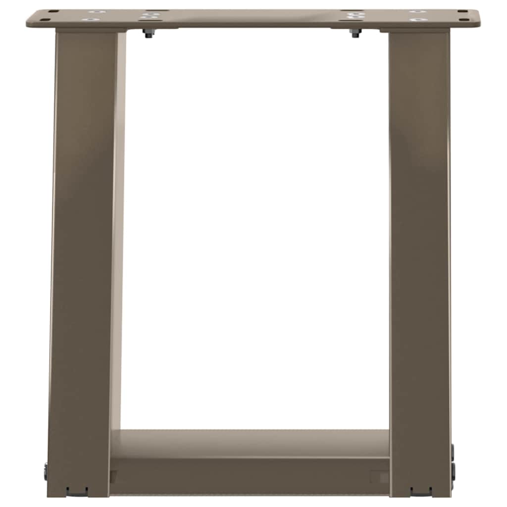 vidaXL Coffee Table Legs U-Shaped 2 pcs Natural Steel 30x(30-31) cm Steel 5
