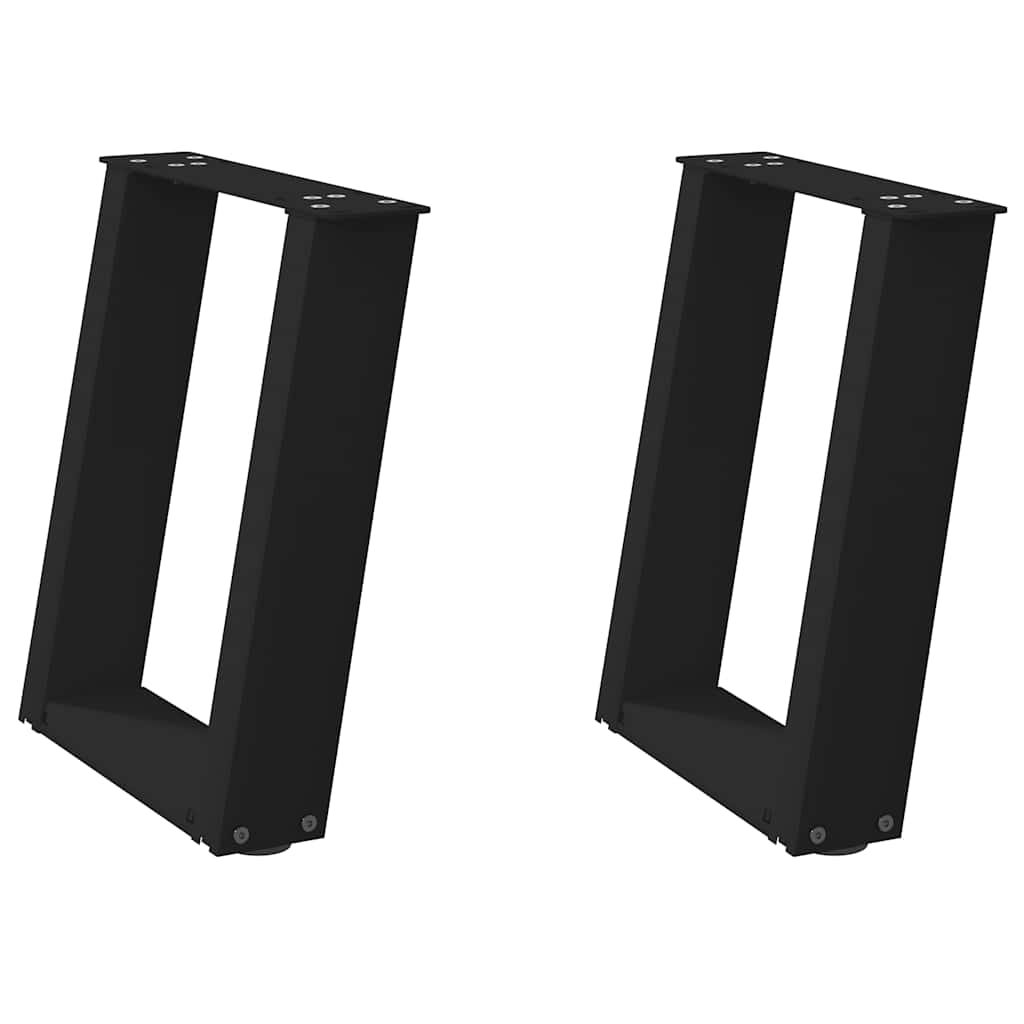 vidaXL Coffee Table Legs U-Shaped 2 pcs Black 28x(42-43) cm Steel 2
