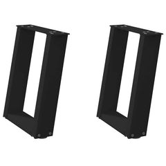 vidaXL Coffee Table Legs U-Shaped 2 pcs Black 28x(42-43) cm Steel 2