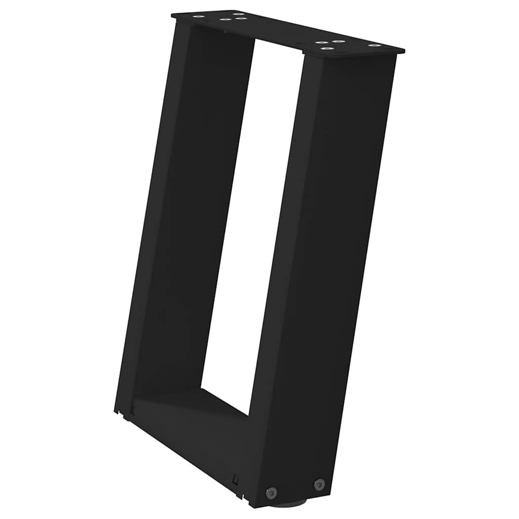 vidaXL Coffee Table Legs U-Shaped 2 pcs Black 28x(42-43) cm Steel 4