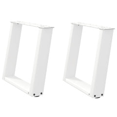 vidaXL Coffee Table Legs U-Shaped 2 pcs White 50x(42-43) cm Steel 2
