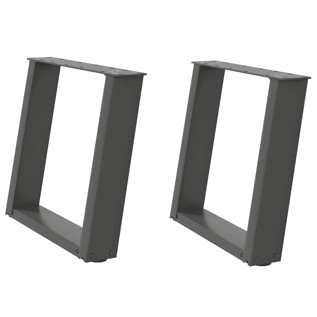 vidaXL Coffee Table Legs U-Shaped 2 pcs Anthracite 50x(42-43) cm Steel 2