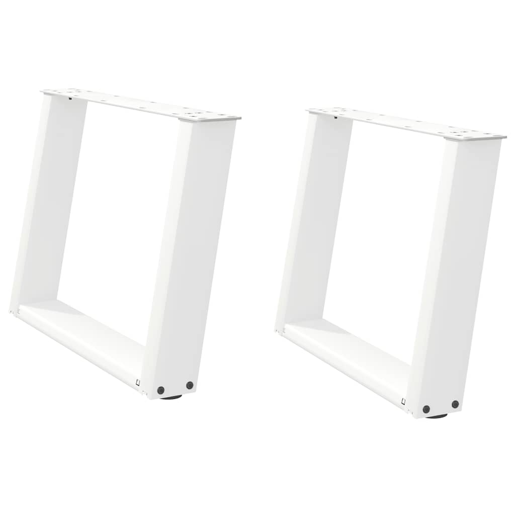 vidaXL Coffee Table Legs U-Shaped 2 pcs White 70x(42-43) cm Steel 2