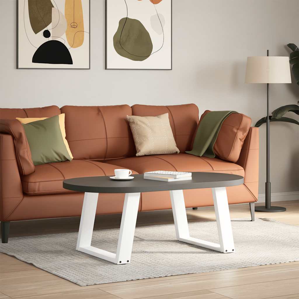 vidaXL Coffee Table Legs U-Shaped 2 pcs White 70x(42-43) cm Steel 3