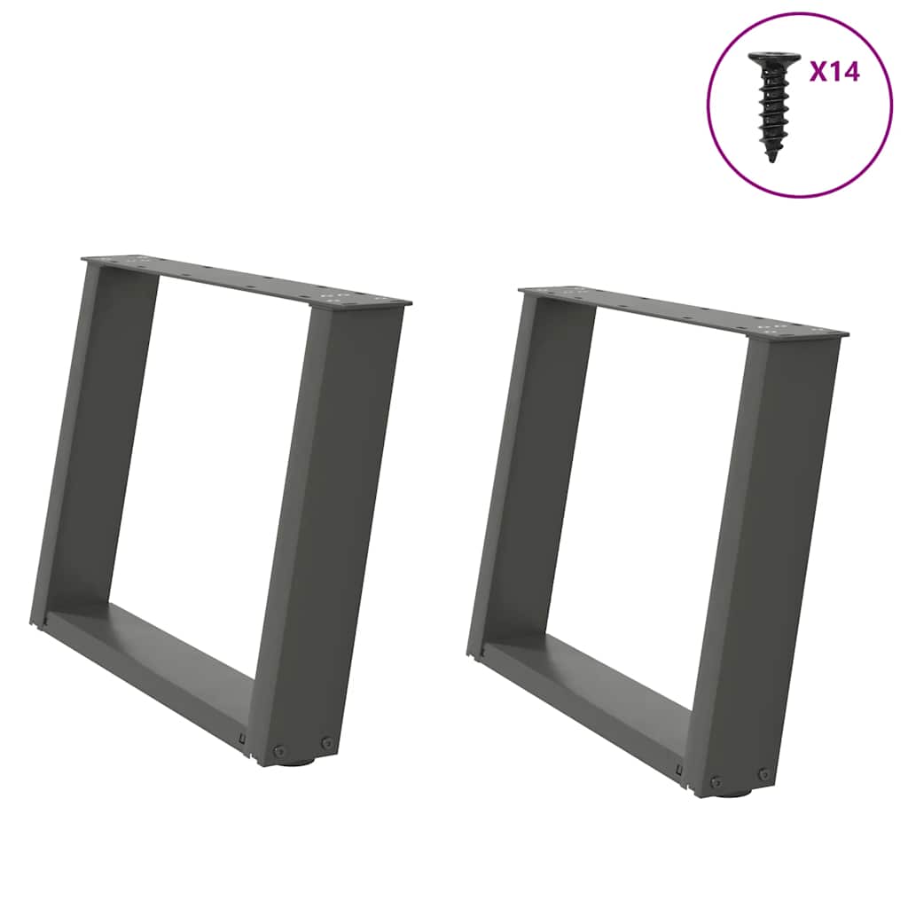 vidaXL Coffee Table Legs U-Shaped 2 pcs Anthracite 70x(42-43) cm Steel 1