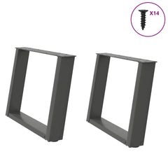 vidaXL Coffee Table Legs U-Shaped 2 pcs Anthracite 70x(42-43) cm Steel 1