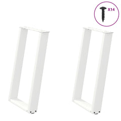 vidaXL Dining Table Legs U-Shaped 2 pcs White 50x(72-73) cm Steel 1