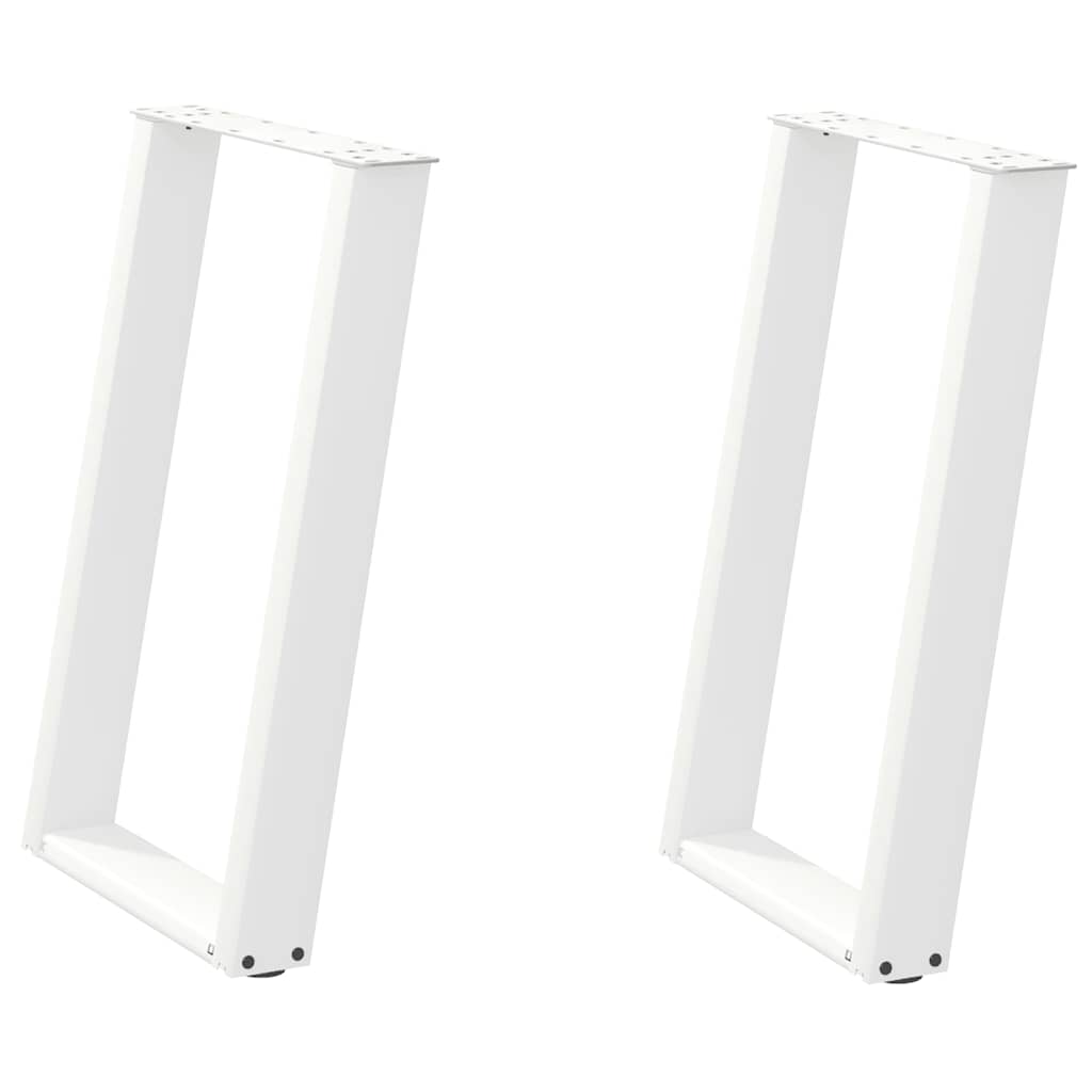 vidaXL Dining Table Legs U-Shaped 2 pcs White 50x(72-73) cm Steel 2