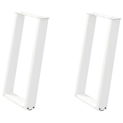vidaXL Dining Table Legs U-Shaped 2 pcs White 50x(72-73) cm Steel 2