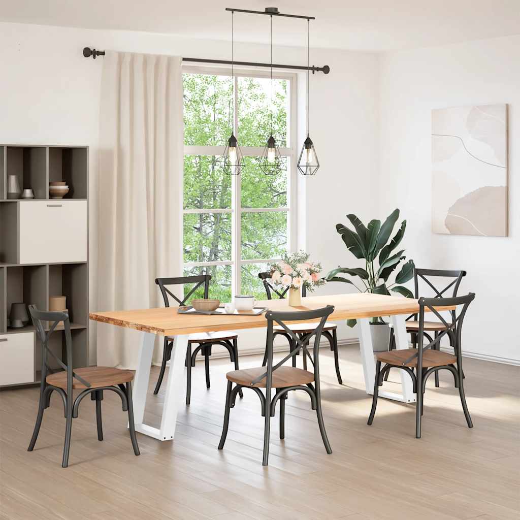 vidaXL Dining Table Legs U-Shaped 2 pcs White 50x(72-73) cm Steel 3