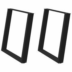 vidaXL Dining Table Legs U-Shaped 2 pcs Black 70x(72-73) cm Steel 2