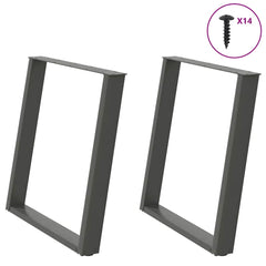 vidaXL Dining Table Legs U-Shaped 2 pcs Anthracite 80x(72-73) cm Steel 1