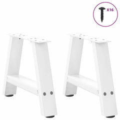 vidaXL Coffee Table Legs A-Shaped 2 pcs White 30x(30-31) cm Steel 3
