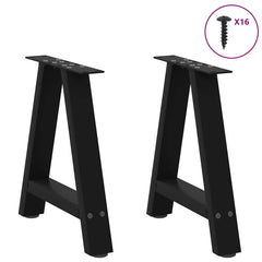 vidaXL Coffee Table Legs A-Shaped 2 pcs Black 38x(42-43) cm Steel 3