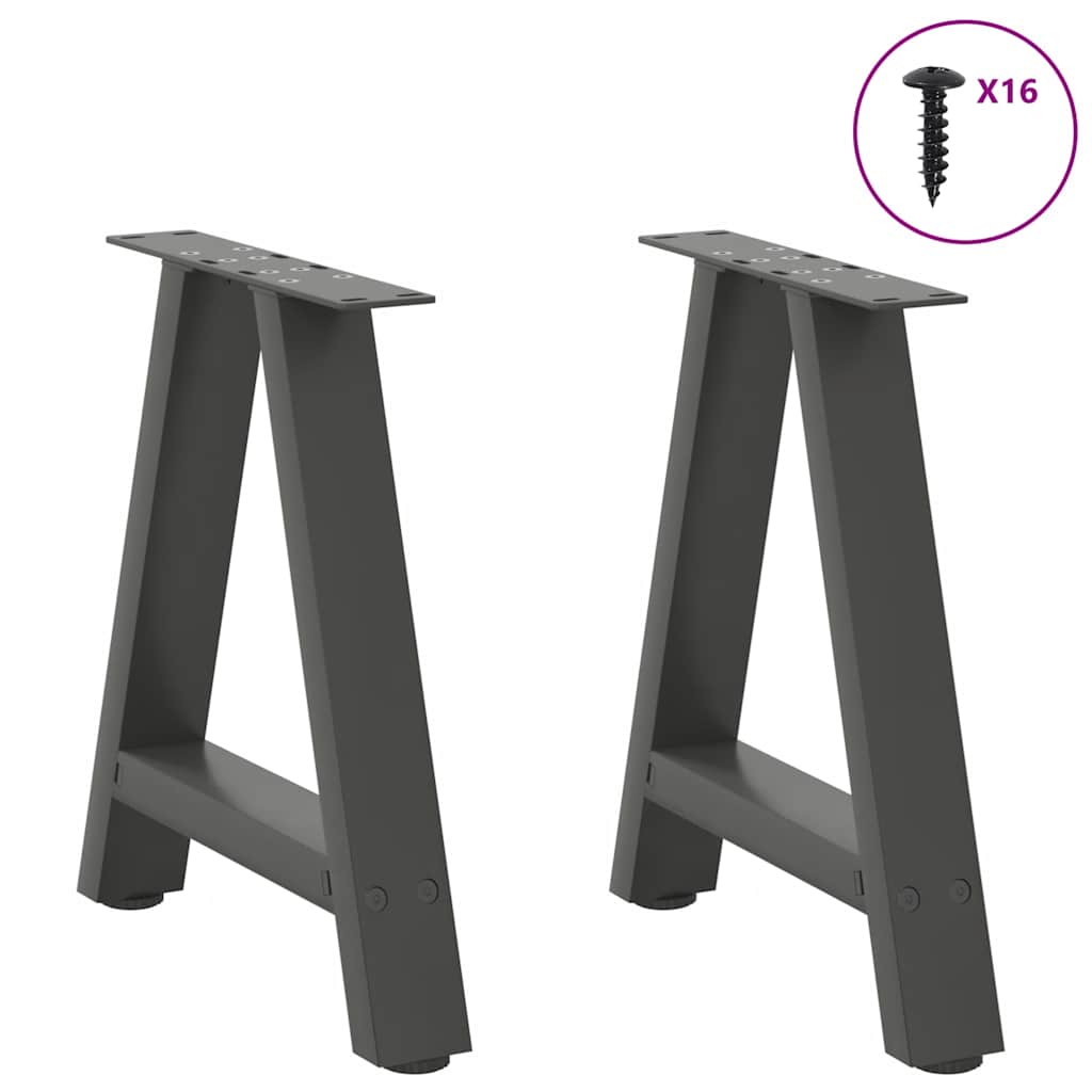 vidaXL Coffee Table Legs A-Shaped 2 pcs Anthracite 38x(42-43) cm Steel 3