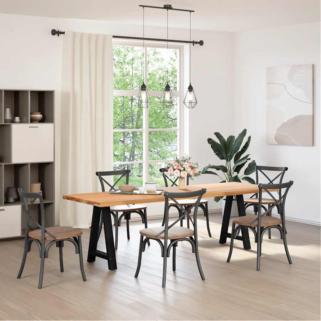 vidaXL Coffee Table Legs A-Shaped 2 pcs Steel Black