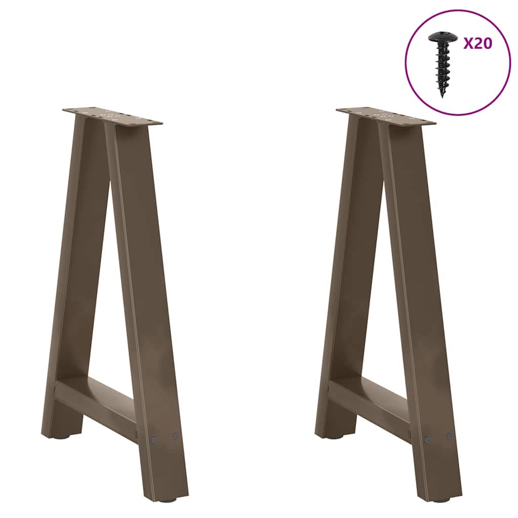 vidaXL Dining Table Legs A-Shaped 2 pcs 50x(72-73) cm Steel 3