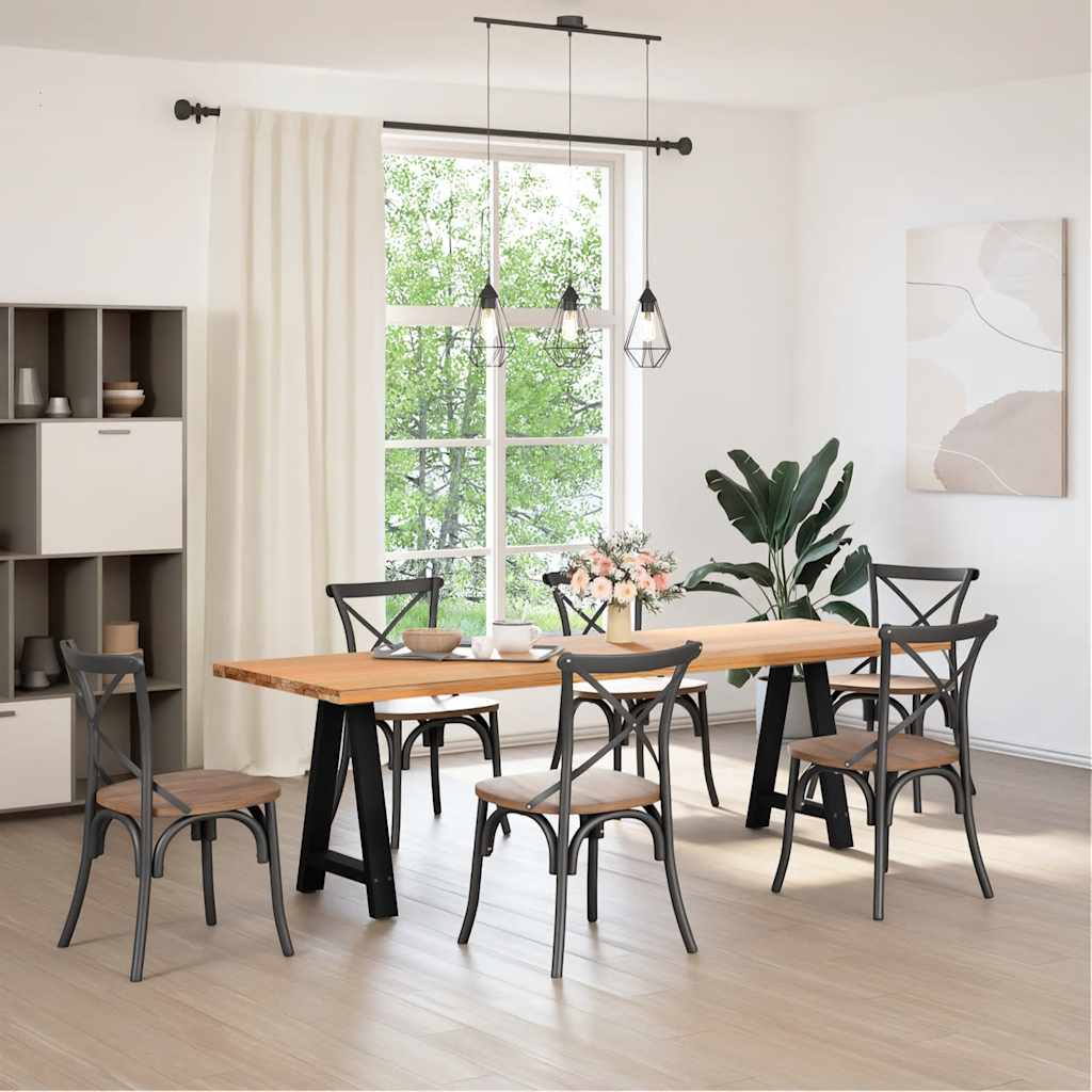vidaXL Coffee Table Legs A-Shaped 2 pcs Steel Black