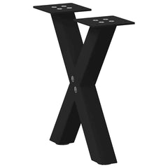 vidaXL Coffee Table Legs X-Shaped 2 pcs Black 30x(30-31) cm Steel 1