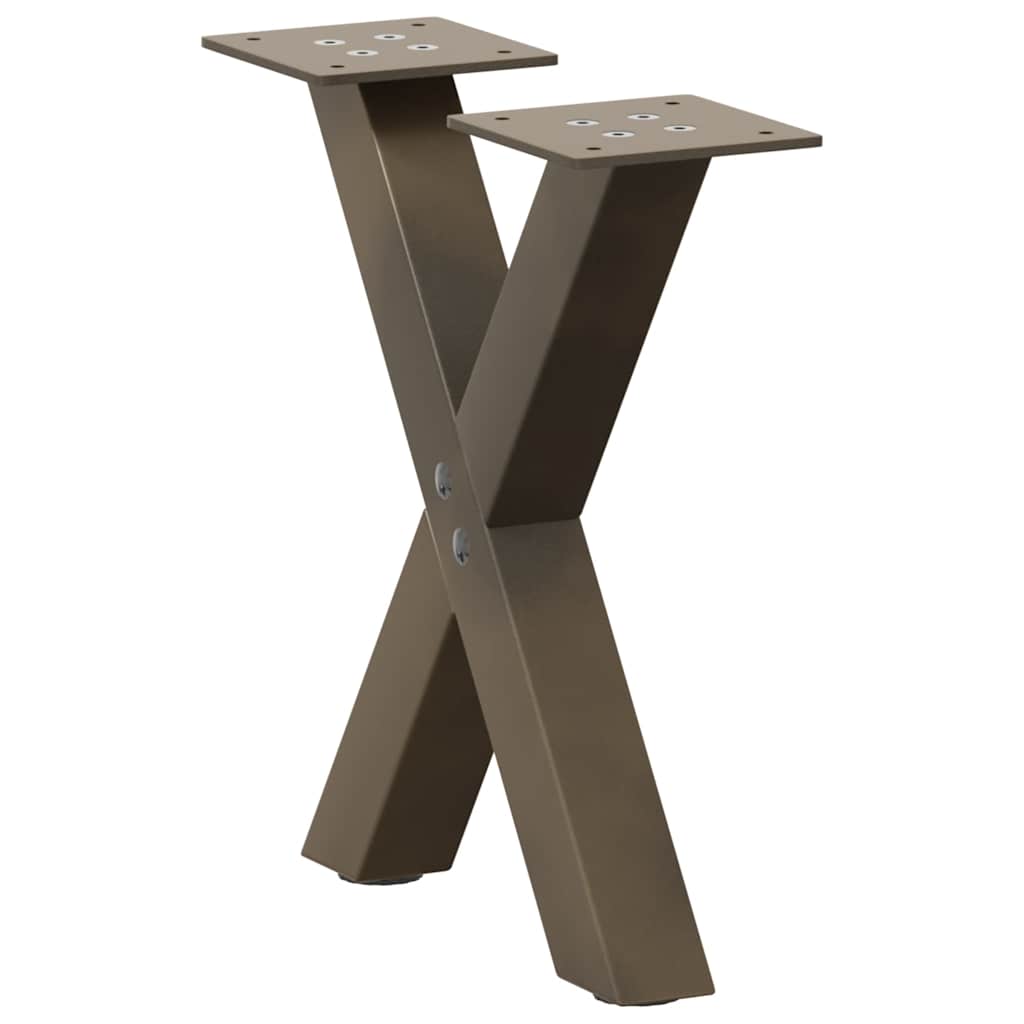 vidaXL Coffee Table Legs X-Shaped 2 pcs Natural Steel 30x(30-31) cm Steel 1