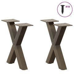 vidaXL Coffee Table Legs X-Shaped 2 pcs Natural Steel 30x(30-31) cm Steel 3