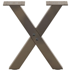 vidaXL Coffee Table Legs X-Shaped 2 pcs Natural Steel 30x(30-31) cm Steel 4