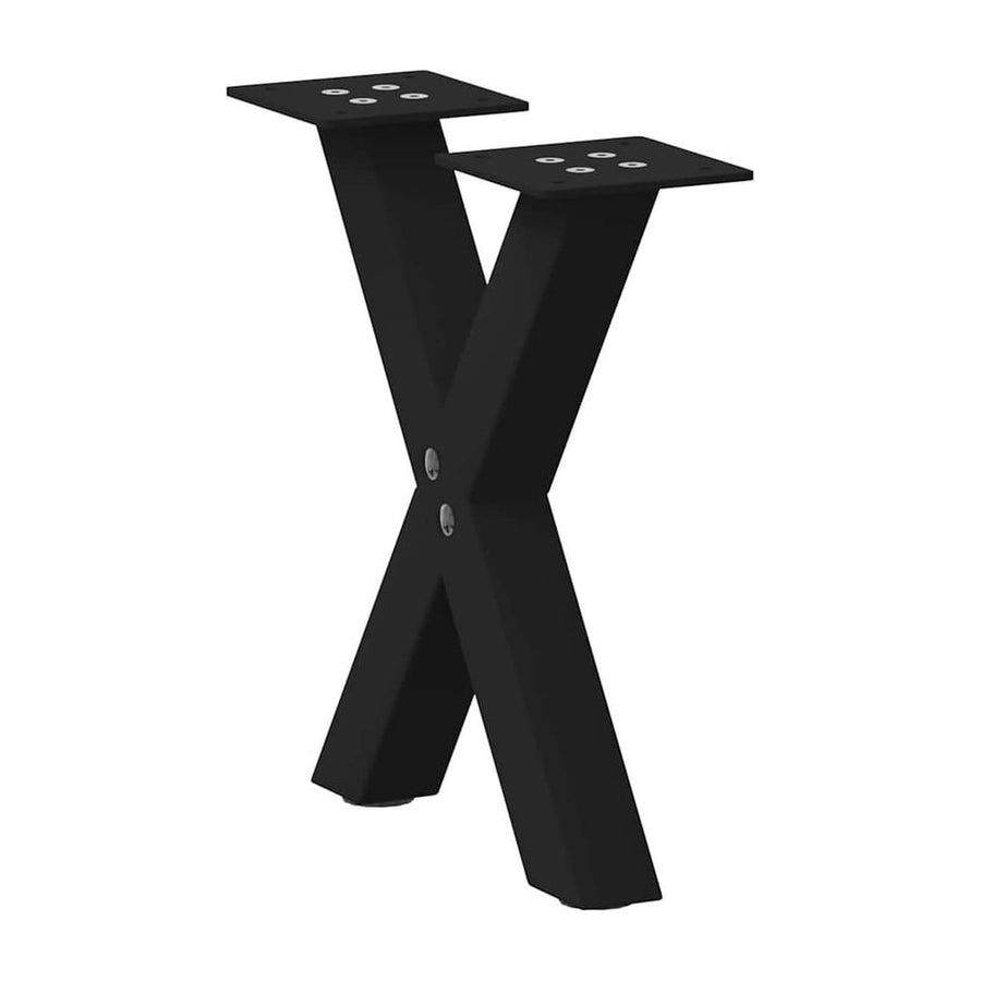 Coffee Table Legs X-Shaped 2 pcs Black Steel