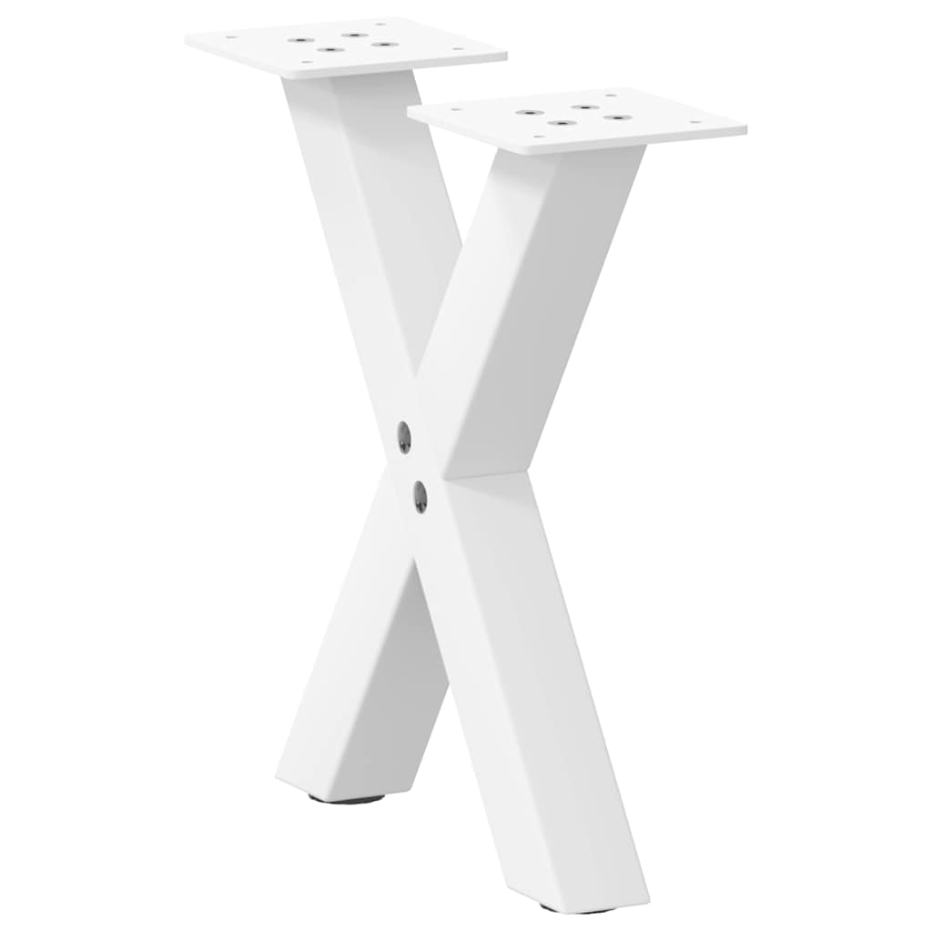 vidaXL Coffee Table Legs X-Shaped 2 pcs White 37x(30-31) cm Steel 1