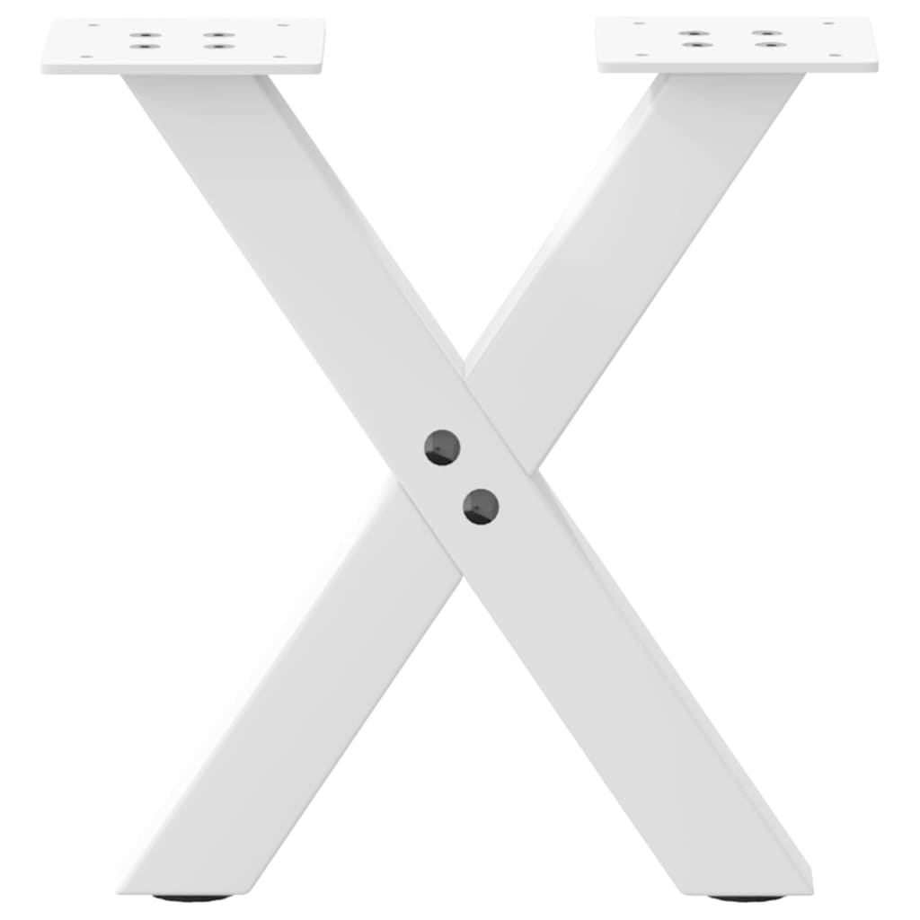 vidaXL Coffee Table Legs X-Shaped 2 pcs White 37x(30-31) cm Steel 4