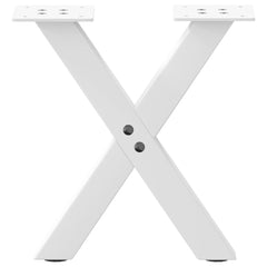 vidaXL Coffee Table Legs X-Shaped 2 pcs White 37x(30-31) cm Steel 4