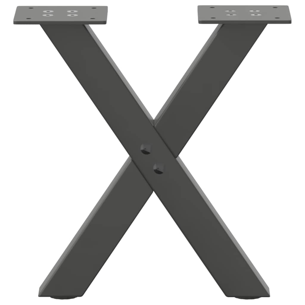 vidaXL Coffee Table Legs X-Shaped 2 pcs Anthracite 37x(30-31) cm Steel 4