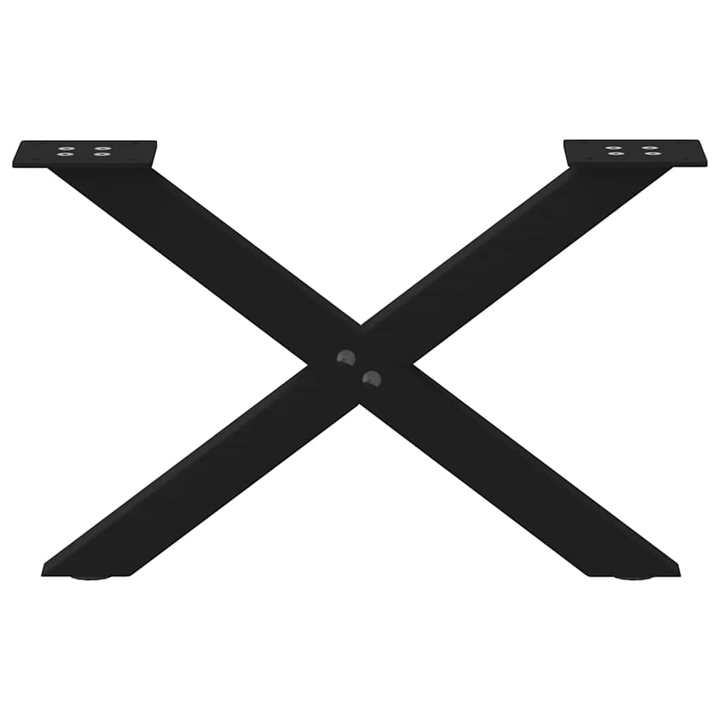 vidaXL Coffee Table Legs X-Shaped 2 pcs Black 50x(30-31) cm Steel 4