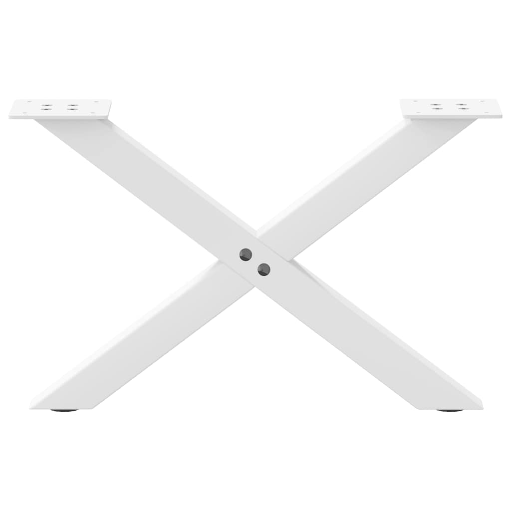 vidaXL Coffee Table Legs X-Shaped 2 pcs White 50x(30-31) cm Steel 4