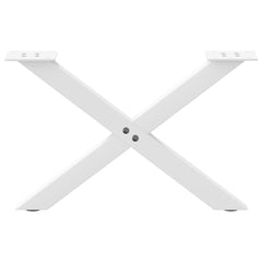 vidaXL Coffee Table Legs X-Shaped 2 pcs White 50x(30-31) cm Steel 4