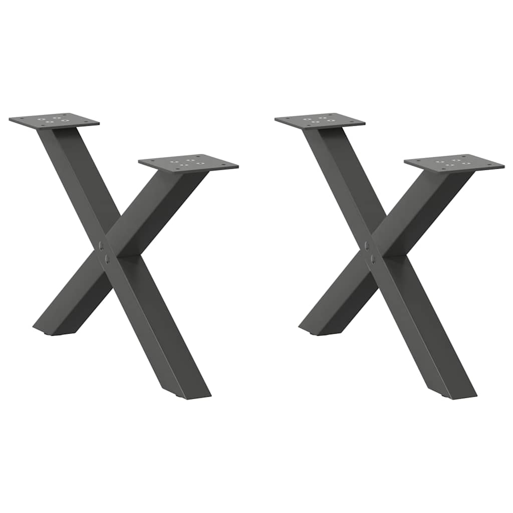 vidaXL Coffee Table Legs X-Shaped 2 pcs Anthracite 50x(30-31) cm Steel 1