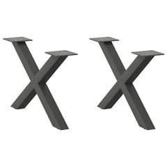 vidaXL Coffee Table Legs X-Shaped 2 pcs Anthracite 50x(30-31) cm Steel 1