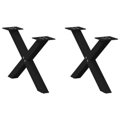vidaXL Coffee Table Legs X-Shaped 2 pcs Black 60x(30-31) cm Steel 1