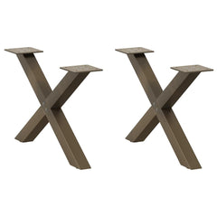 vidaXL Coffee Table Legs X-Shaped 2 pcs Natural Steel 60x(30-31) cm Steel 1