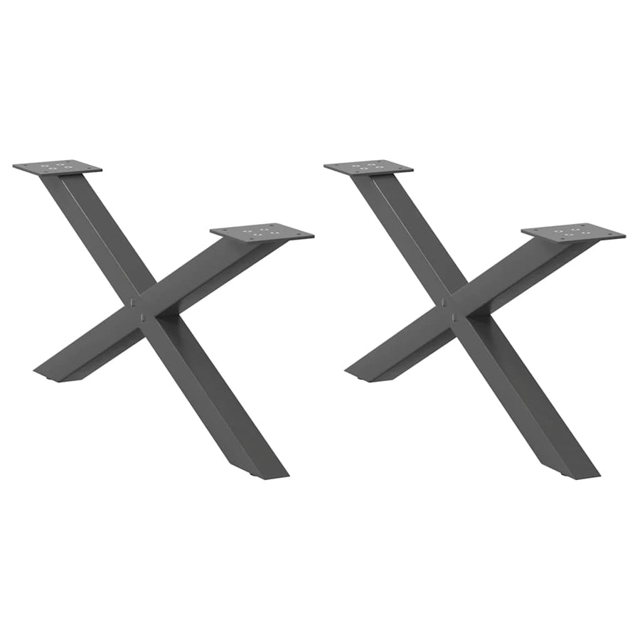vidaXL Coffee Table Legs X-Shaped 2 pcs Anthracite 70x(30-31) cm Steel 1