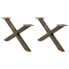 vidaXL Coffee Table Legs X-Shaped 2 pcs Natural Steel 70x(30-31) cm Steel 1