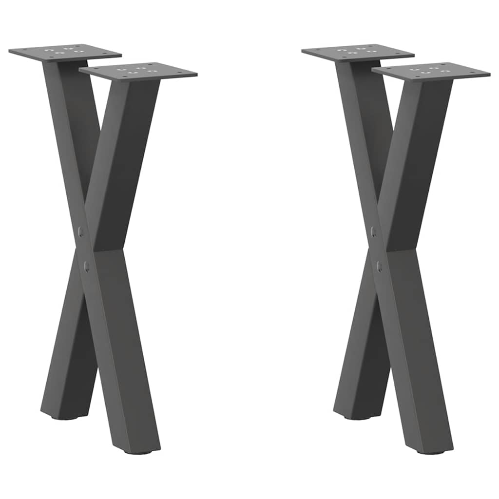 vidaXL Coffee Table Legs X-Shaped 2 pcs Anthracite 28x(42-43) cm Steel 1