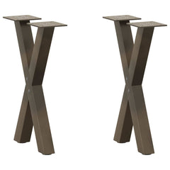 vidaXL Coffee Table Legs X-Shaped 2 pcs Natural Steel 28x(42-43) cm Steel 1