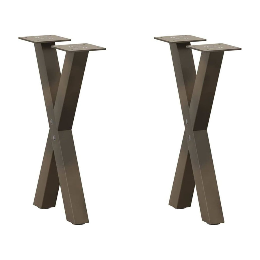 Coffee Table Legs X-Shaped 2 pcs Natural Steel