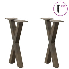 vidaXL Coffee Table Legs X-Shaped 2 pcs Natural Steel 28x(42-43) cm Steel 3