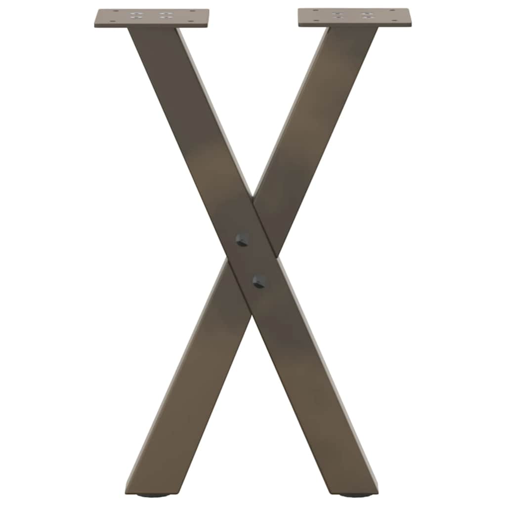 vidaXL Coffee Table Legs X-Shaped 2 pcs Natural Steel 28x(42-43) cm Steel 5