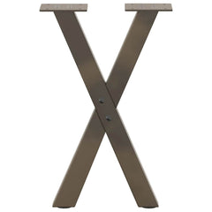 vidaXL Coffee Table Legs X-Shaped 2 pcs Natural Steel 28x(42-43) cm Steel 5